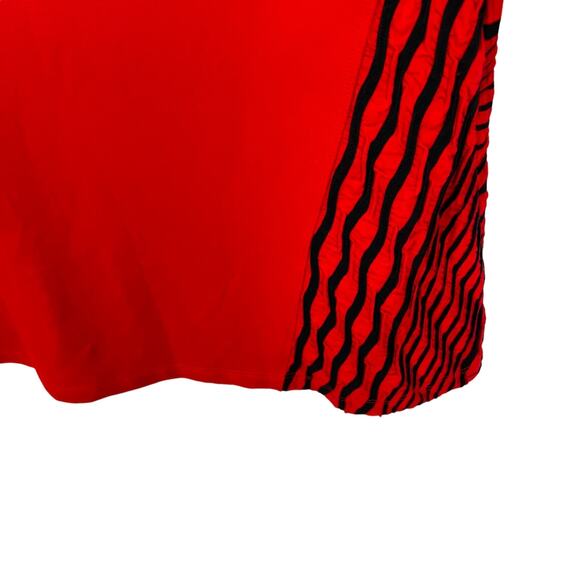 Ali Miles Size Large Red Wearable Art Long Sleeve Abstract Blouse Shirt Top Cozy - Picture 8 of 10